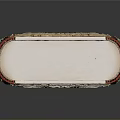 Ornate Classical Decorative Frame With Fluted Columns Red Borders And Intricate Details