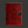 Red Leather Notebook With Embossed Pattern And Decorative Clasp For Daily Use 3d model