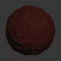 Handmade Red Wooden Decorative Sphere With Geometric Polyhedral Design And Smooth Surface