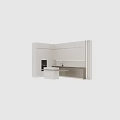Stylish Cabinets In Modern Kitchen With Marble Countertop Island And Under Cabinet Lighting