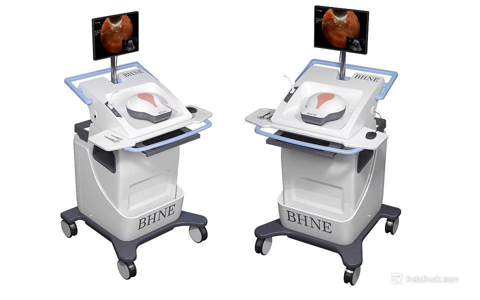 Mobile BHNE Medical Equipment with Display Screen Showing Medical 3d model 