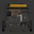 Portable Yellow Black Generator With Wheels And Powerful Engine Control Panel 3d model