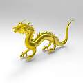 Golden Dragon Themed Decorative Ornament Set With Shiny Surface And Crafted Details
