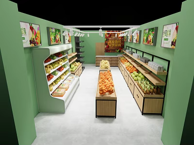 Modern Fruit Shop 3d model