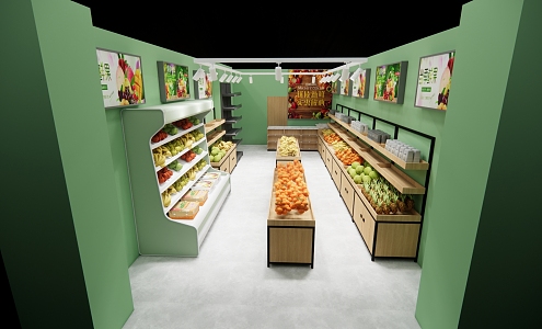 Modern Fruit Shop 3d model