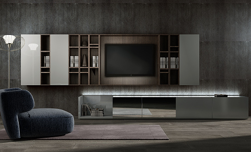 Modern TV Cabinet Sofa TV Cabinet Combination 3d model