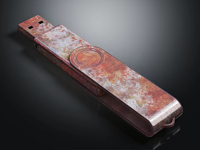 Rusty Metal USB Flash Drive With Corroded Surface And Vintage Appearance 3d model