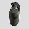 Green Military Hand Grenade With Metal Body And Black Safety Handle