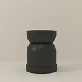 Modern Black Stool With Rounded Silhouette Smooth Surface And Minimalist Indoor Design 3d model