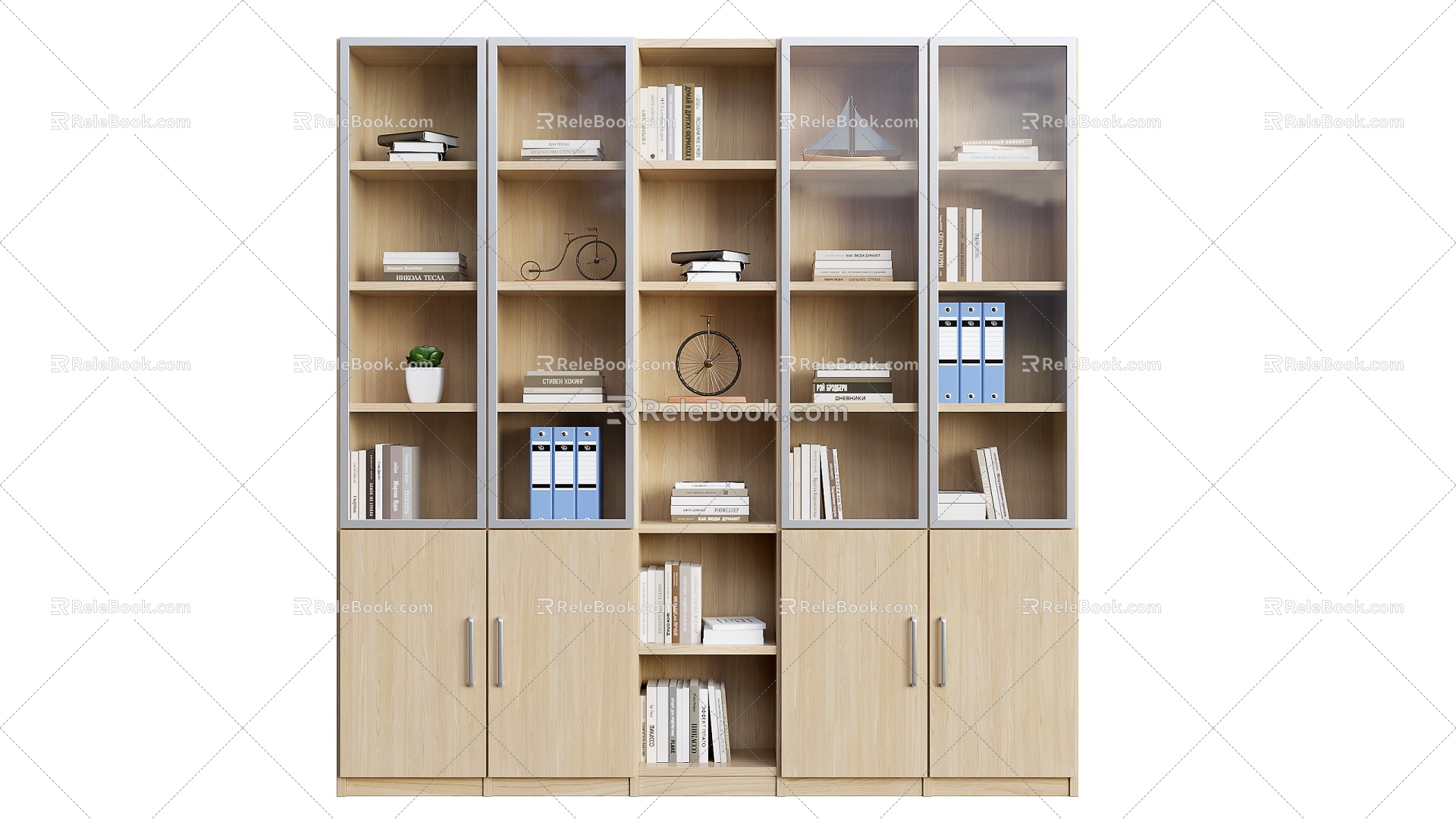 Simple Bookcase Office Cabinet 3d model