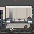 Modern Kids Room Interior Design With Bed Desk Circular Rug And Stuffed Toy