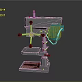 Heavy Duty Benchtop Drill Press With Blue Motor And Adjustable Worktable