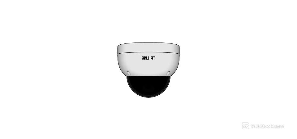 White Dome Shaped Projection Monitoring Camera For Indoor Security Surveillance 3d model 