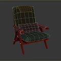Modern Leather Leisure Chair With Wooden Armrests Frame And Ergonomic Backrest For Home Interior