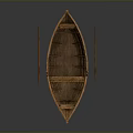 Handcrafted Wooden Boat with Oar Traditional Design and Smooth Surface Details