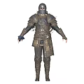 Medieval Fantasy Warrior Armor With Leather Straps Metal Plates And Spiked Gauntlets