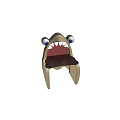 Shark Shaped Children's Chair With Big Blue Eyes Open Mouth And White Teeth