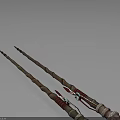 Two Elegant Decorative Wands With Intricate Carved Handles And Metal Accents
