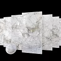 White Veined Marble Components With Natural Pattern For Interior Design 3d model