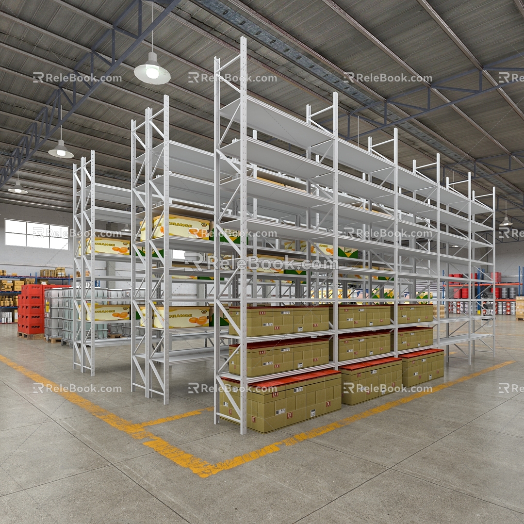 Modern warehouse warehouse shelf 3d model