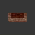 Vintage Red Wooden Dresser With Mirror Multiple Drawers And Patterned Wallpaper Background
