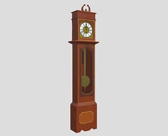 Clock and clock floor clock pendulum clock 3d model