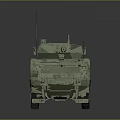 Military Green Armored Vehicle With Six Wheels Turret And Antennas Design