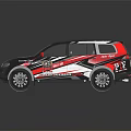 Sporty Black And Red SUV With Glossy Exterior And Stylish Wheels Design
