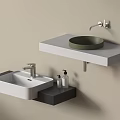 Sink basin semi-embedded counter basin wash basin 3d model