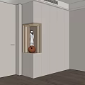 Modern White Wardrobe With Built In Display Niche And Decorative Elements