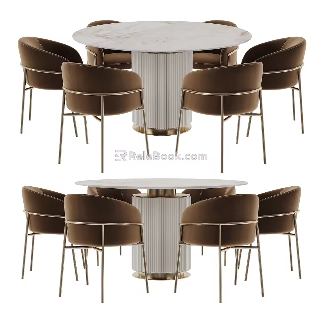 Dining Table and Chair Island Table Island Table Dining Table Round Table and Chair Tableware Sideboard 3d model