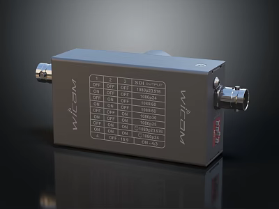 WICOM Mobile Digital Communication Module with Frequency Parameters Table and Interface Ports 3d model