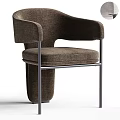 Modern Design Brown Fabric Leisure Chair With Armrests Metal Frame And Comfortable Seat