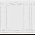 White Interior Wall With Decorative Ornate Lines And Paneled Design 3d model