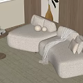 Modern multi-person sofa combination sofa side pictures 3d model
