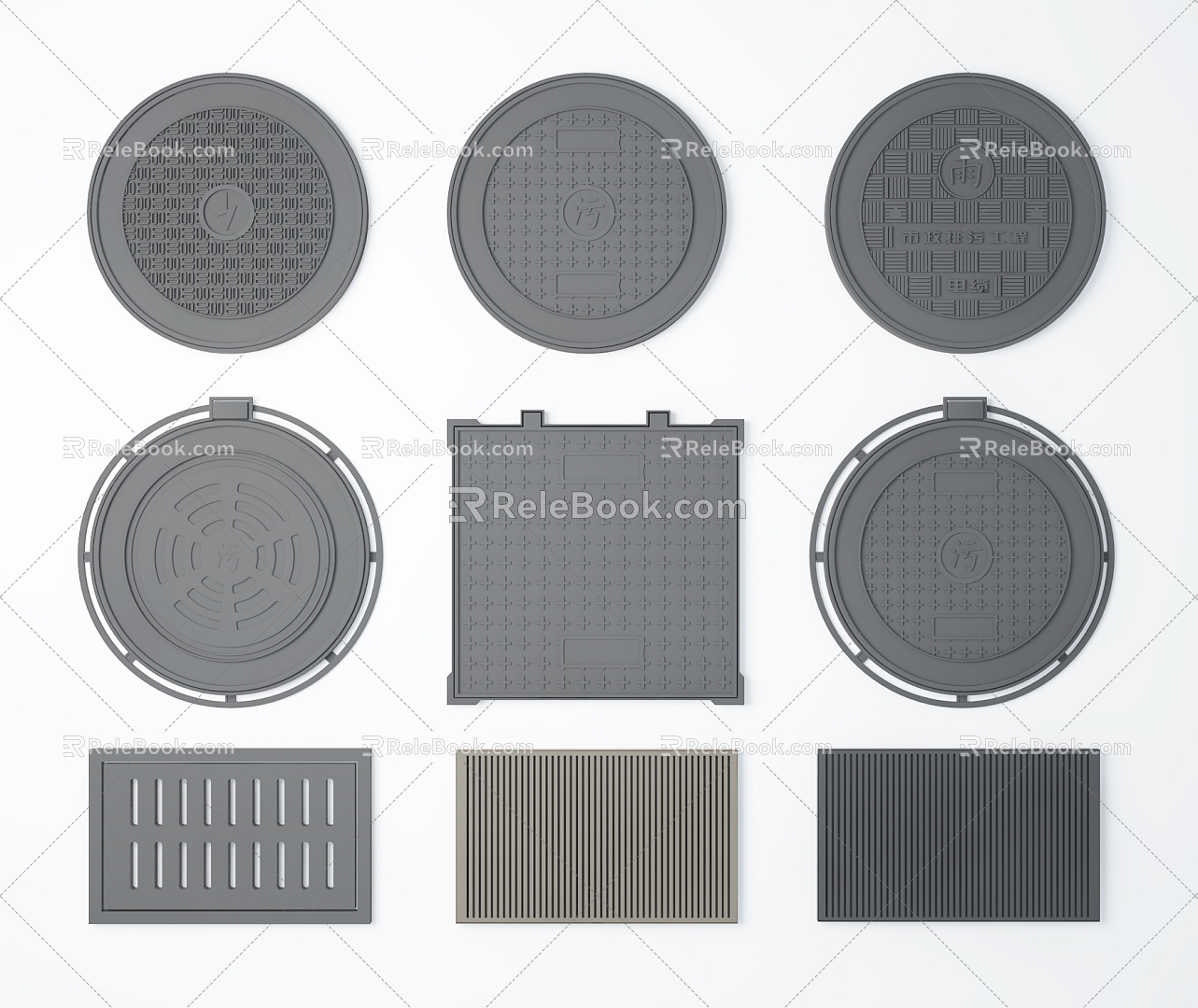 modern manhole cover 3d model