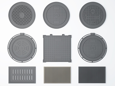 modern manhole cover 3d model