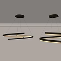 Modern Spiral Ring Chandelier with Illuminated Light Strip Mounted on White Ceiling Elegant Design