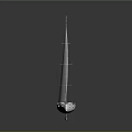 White Model Sailboat With Single Mast And Wooden Deck Water Vehicle Design