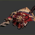 Anime Character With Golden Long Hair Red Outfit Crown Holding Book And Long Boots