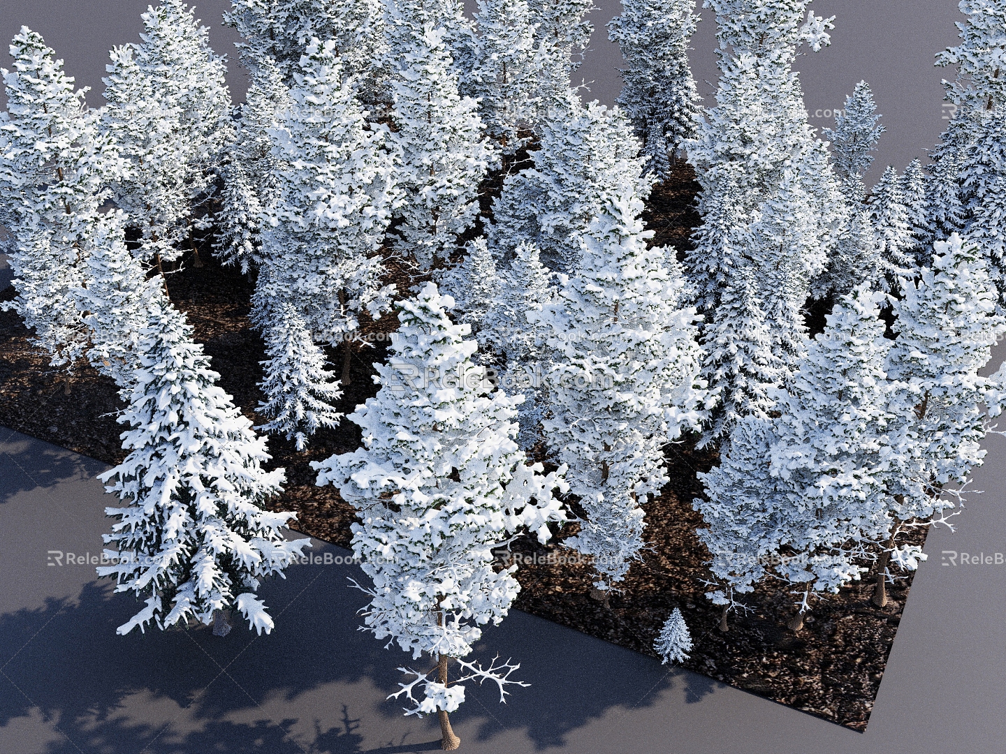 Trees Snowscape Trees Snowy Trees Snowscape Trees Winter Trees 3d model