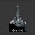 Large Military Aircraft Carrier With Flight Deck And Naval Superstructure