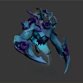 3D Mythical Monster Character Model With Blue Purple Sharp Claws And Intricate Details