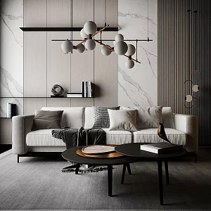 Modern sofa coffee table combination 3d model