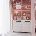 Pink Hello Kitty Living Room With Beige Sofa Coffee Table Stuffed Toys And Decorative Paintings