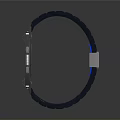 Modern Wristwatch With Dark Blue Strap Blue Dial And Metal Frame