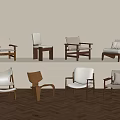 Elegant Modern Single Sofa Collection With Wooden Frames And Soft Upholstered Seats 3d model