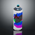 Vibrant Spray Paint Can With Colorful Graffiti Design And Blue Nozzle For Decorative Use