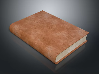 Classic Brown Leather Cover Book with Smooth Pages for Daily Reading 3d model