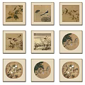 Traditional Bird And Plant Art Prints With Framed Wall Decor In Classic Style